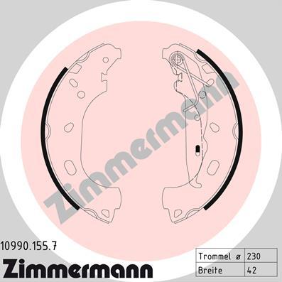 Zimmermann 10990.155.7 - Komplet kočnica, bubanj kočnice www.molydon.hr