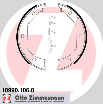 Zimmermann 10990.106.0 - Komplet kočionih obloga, rucna kočnica www.molydon.hr