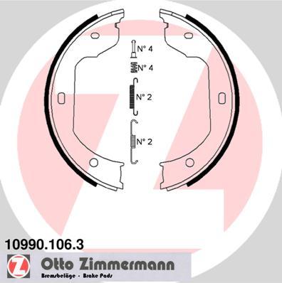 Zimmermann 10990.106.3 - Komplet kočionih obloga, rucna kočnica www.molydon.hr