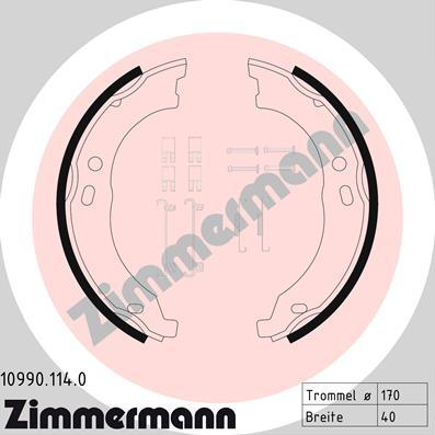 Zimmermann 10990.114.0 - Komplet kočionih obloga, rucna kočnica www.molydon.hr