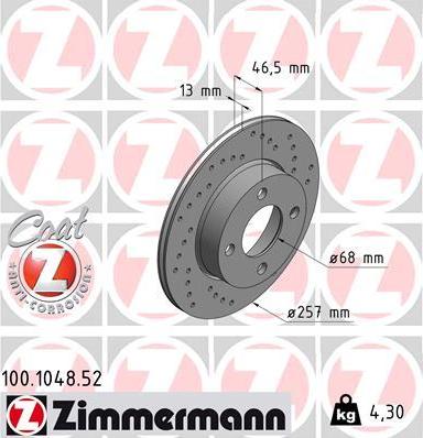 Zimmermann 100.1048.52 - Kočioni disk www.molydon.hr