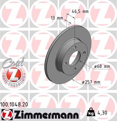 Zimmermann 100.1048.20 - Kočioni disk www.molydon.hr