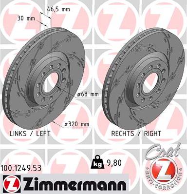 Zimmermann 100.1249.53 - Kočioni disk www.molydon.hr