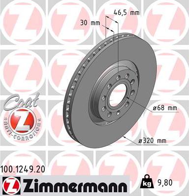 Zimmermann 100.1249.20 - Kočioni disk www.molydon.hr