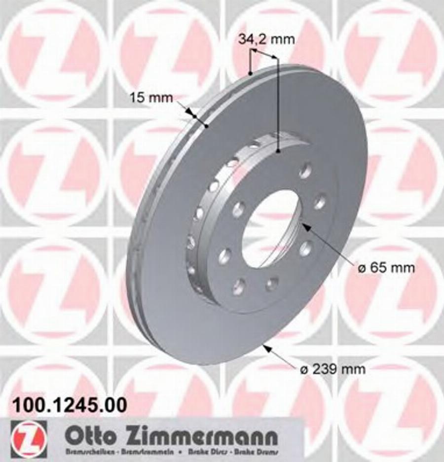 Zimmermann 100 1245 00 - Kočioni disk www.molydon.hr