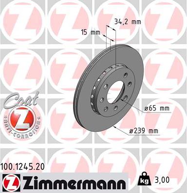 Zimmermann 100.1245.20 - Kočioni disk www.molydon.hr