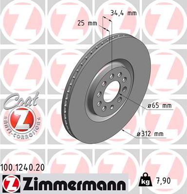 Zimmermann 100.1240.20 - Kočioni disk www.molydon.hr