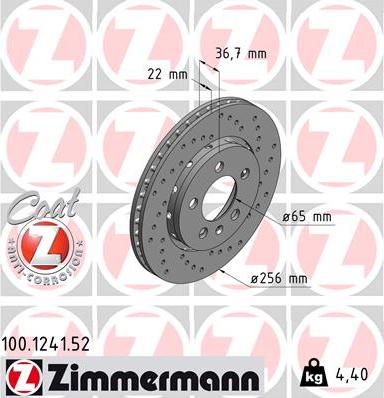 Zimmermann 100.1241.52 - Kočioni disk www.molydon.hr