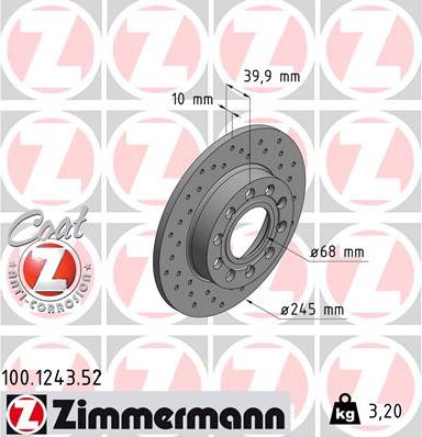 Zimmermann 100.1243.52 - Kočioni disk www.molydon.hr