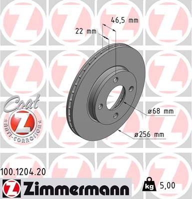 Zimmermann 100.1204.20 - Kočioni disk www.molydon.hr