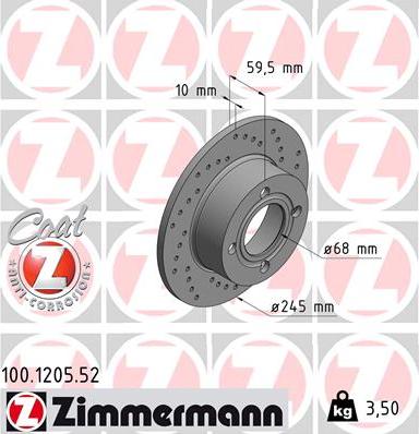 Zimmermann 100.1205.52 - Kočioni disk www.molydon.hr