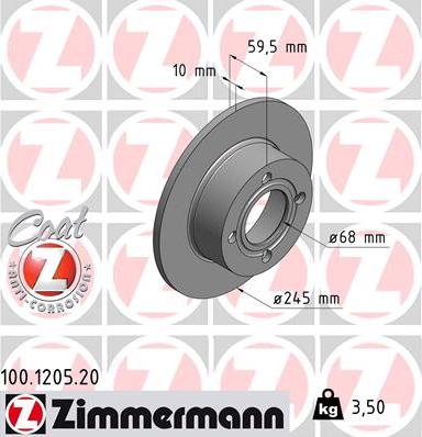 Zimmermann 100.1205.20 - Kočioni disk www.molydon.hr