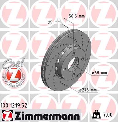 Zimmermann 100.1219.52 - Kočioni disk www.molydon.hr