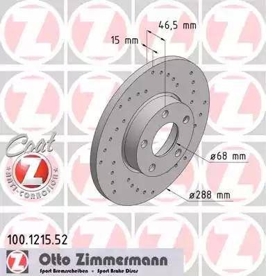 Zimmermann 100.1215.52 - Kočioni disk www.molydon.hr