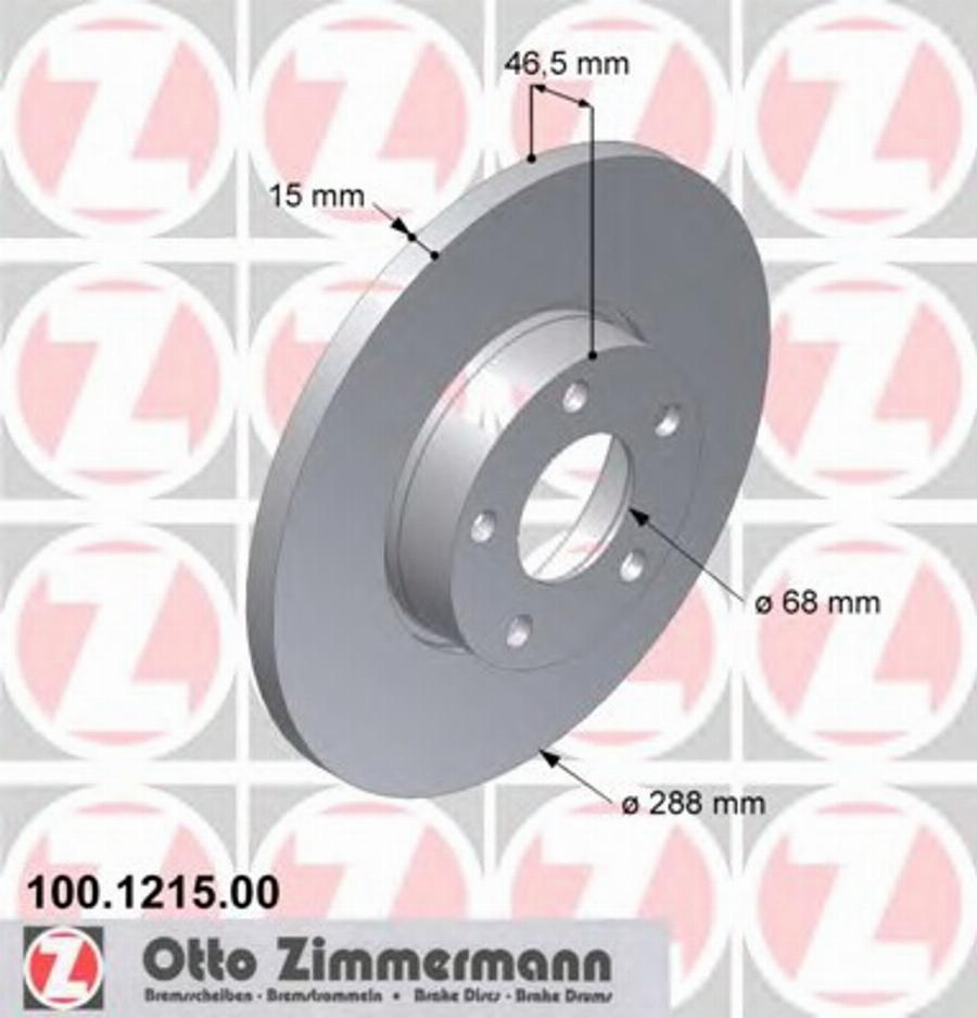 Zimmermann 100 1215 00 - Kočioni disk www.molydon.hr