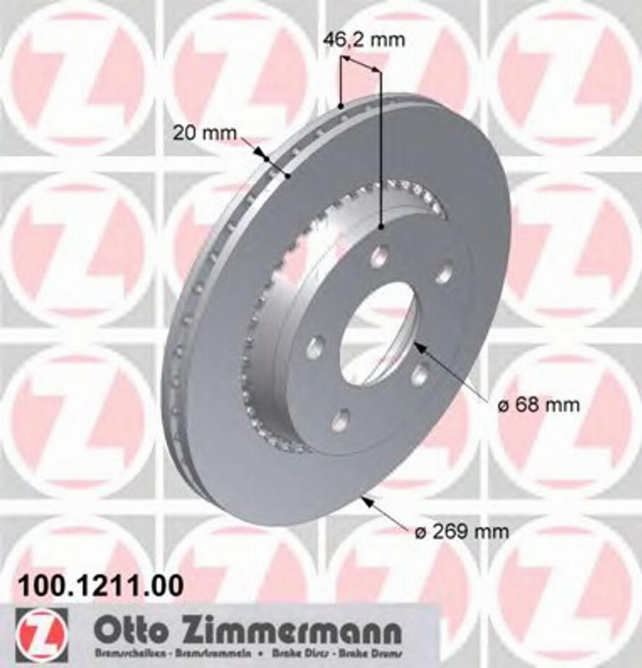 Zimmermann 100 1211 00 - Kočioni disk www.molydon.hr