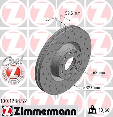 Zimmermann 100.1238.52 - Kočioni disk www.molydon.hr