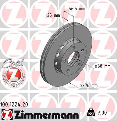 Zimmermann 100.1224.20 - Kočioni disk www.molydon.hr