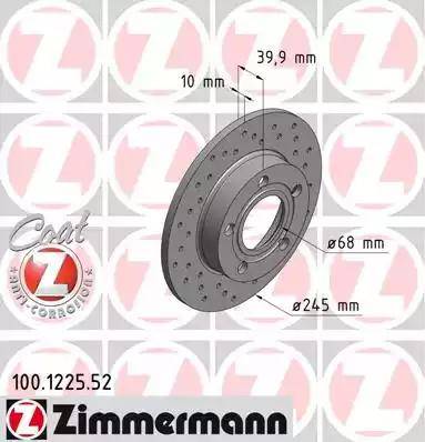 Zimmermann 100.1225.52 - Kočioni disk www.molydon.hr