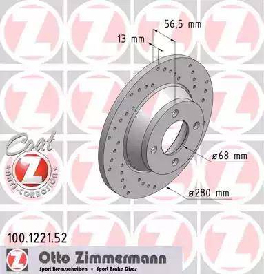 Zimmermann 100.1221.52 - Kočioni disk www.molydon.hr