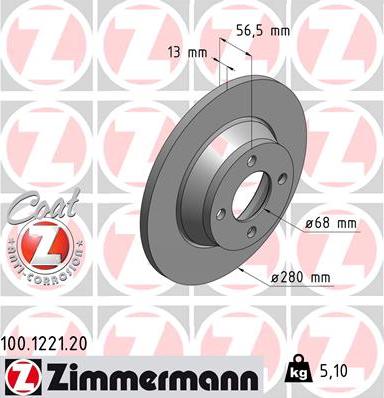 Zimmermann 100.1221.20 - Kočioni disk www.molydon.hr