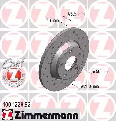 Zimmermann 100.1228.52 - Kočioni disk www.molydon.hr