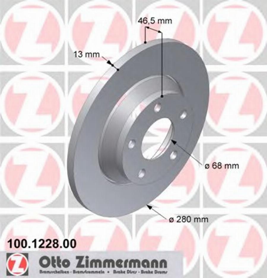 Zimmermann 100 1228 00 - Kočioni disk www.molydon.hr