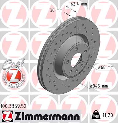 Zimmermann 100.3359.52 - Kočioni disk www.molydon.hr