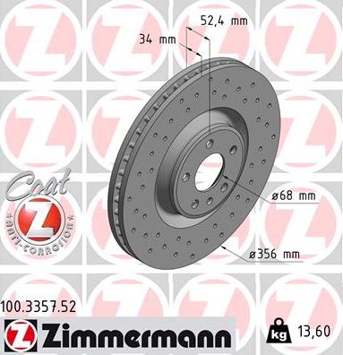 Zimmermann 100.3357.52 - Kočioni disk www.molydon.hr