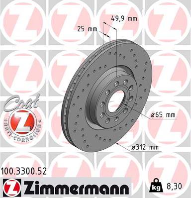Zimmermann 100.3300.52 - Kočioni disk www.molydon.hr