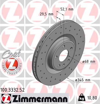 Zimmermann 100.3332.52 - Kočioni disk www.molydon.hr