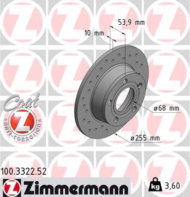 Zimmermann 100.3322.52 - Kočioni disk www.molydon.hr