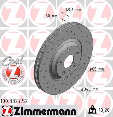 Zimmermann 100.3327.52 - Kočioni disk www.molydon.hr