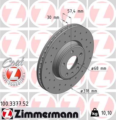 Zimmermann 100.3377.52 - Kočioni disk www.molydon.hr