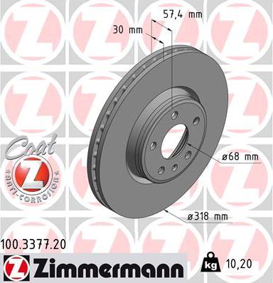 Zimmermann 100.3377.20 - Kočioni disk www.molydon.hr