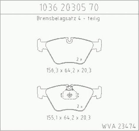 Zimmermann 1036.20305.70 - Komplet Pločica, disk-kočnica www.molydon.hr