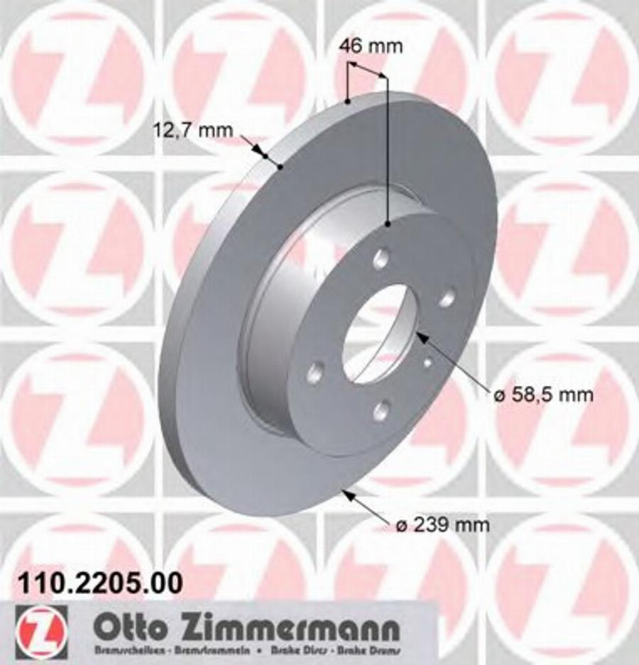 Zimmermann 110 2205 00 - Kočioni disk www.molydon.hr