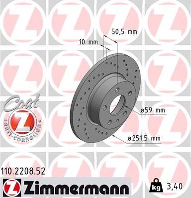 Zimmermann 110.2208.52 - Kočioni disk www.molydon.hr