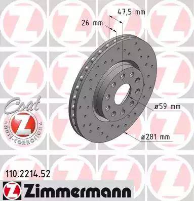 Zimmermann 110.2214.52 - Kočioni disk www.molydon.hr