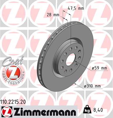 Zimmermann 110.2215.20 - Kočioni disk www.molydon.hr