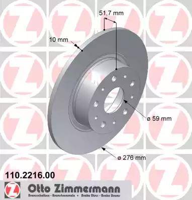 Zimmermann 110.2216.00 - Kočioni disk www.molydon.hr