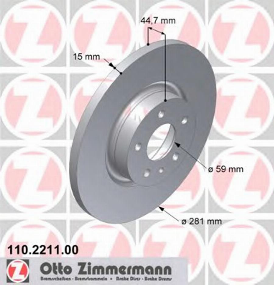 Zimmermann 110.2211.00 - Kočioni disk www.molydon.hr