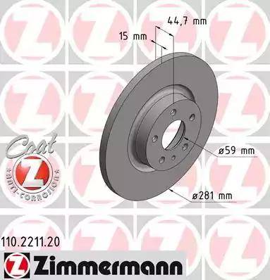 Zimmermann 110.2211.20 - Kočioni disk www.molydon.hr