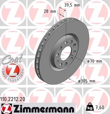 Zimmermann 110.2212.20 - Kočioni disk www.molydon.hr