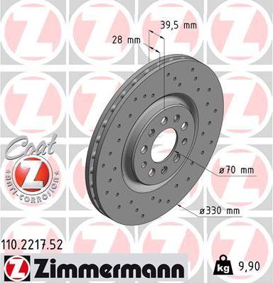 Zimmermann 110.2217.52 - Kočioni disk www.molydon.hr