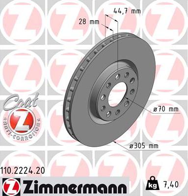 Zimmermann 110.2224.20 - Kočioni disk www.molydon.hr