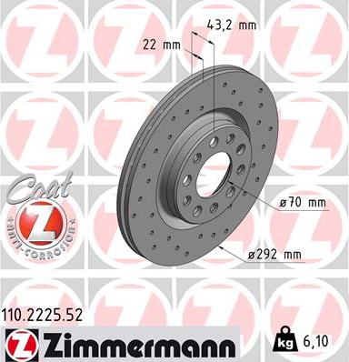 Zimmermann 110.2225.52 - Kočioni disk www.molydon.hr