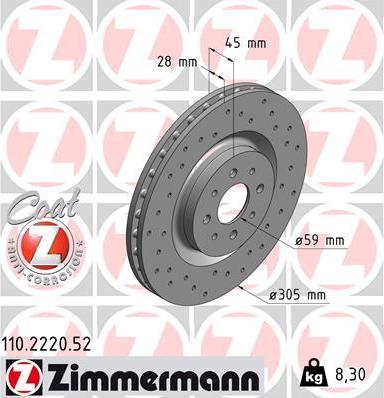 Zimmermann 110.2220.52 - Kočioni disk www.molydon.hr