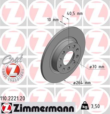 Zimmermann 110.2221.20 - Kočioni disk www.molydon.hr