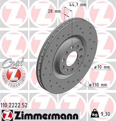 Zimmermann 110.2222.52 - Kočioni disk www.molydon.hr